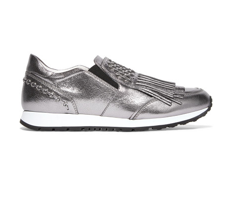 tod's silver sneakers