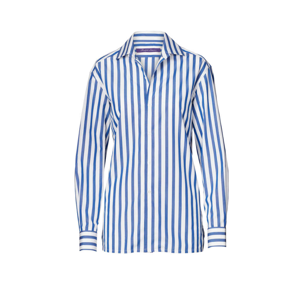 ralph lauren white blue striped shirt
