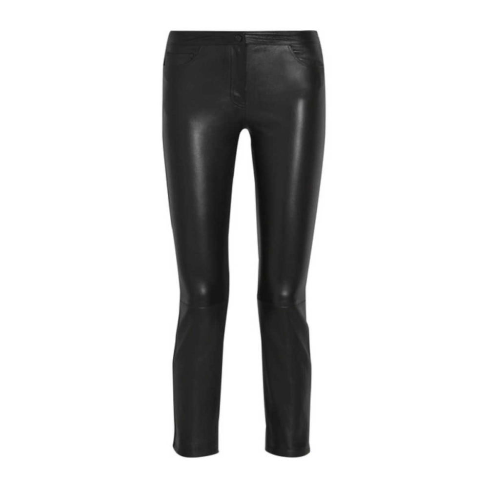Pink Tartan Faux Leather Wide Leg Crop Pants - Meghan's Mirror