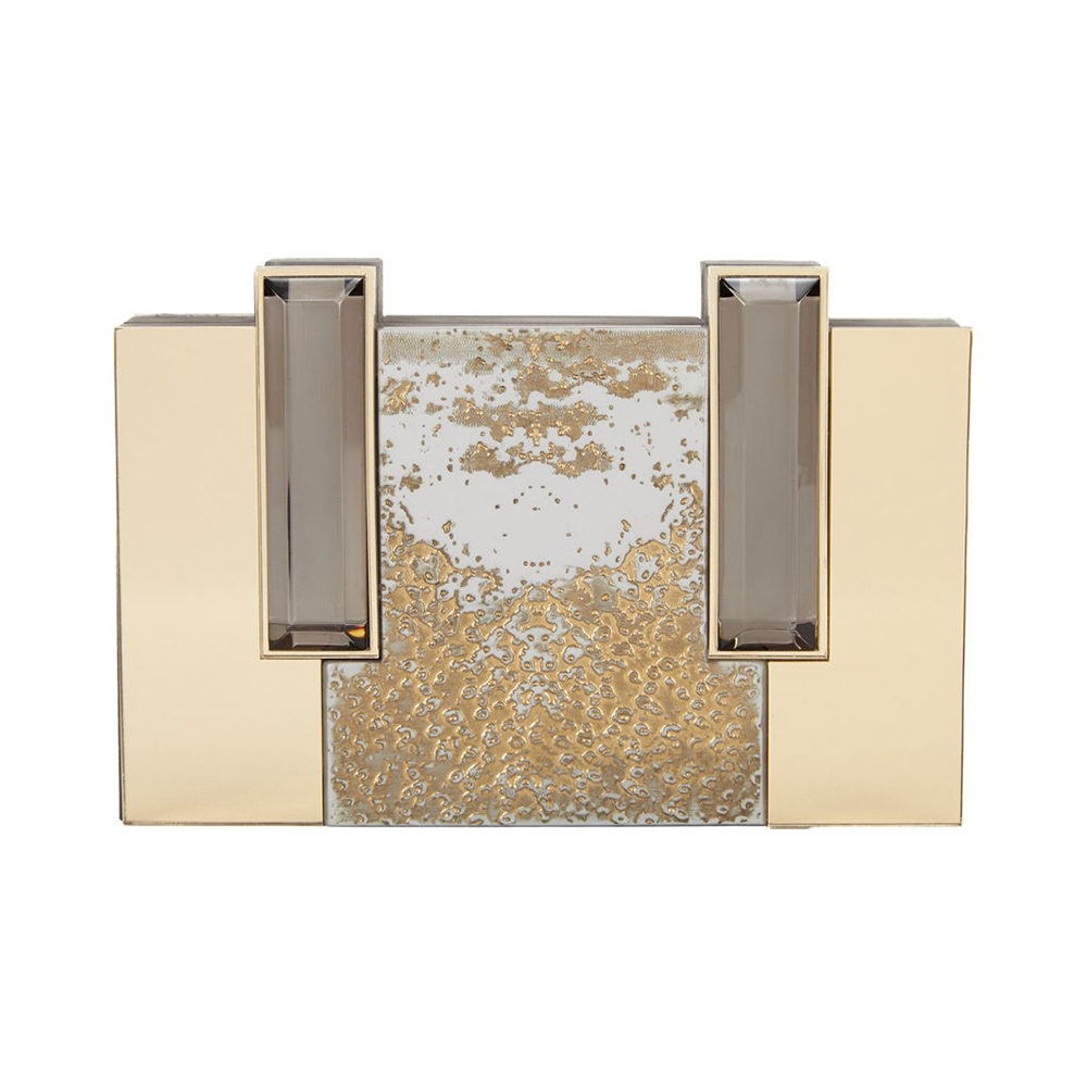 Dior D-Bee Gold Satin Clutch - Meghan's Mirror