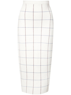 Victoria Beckham Grid Knit Pencil Skirt